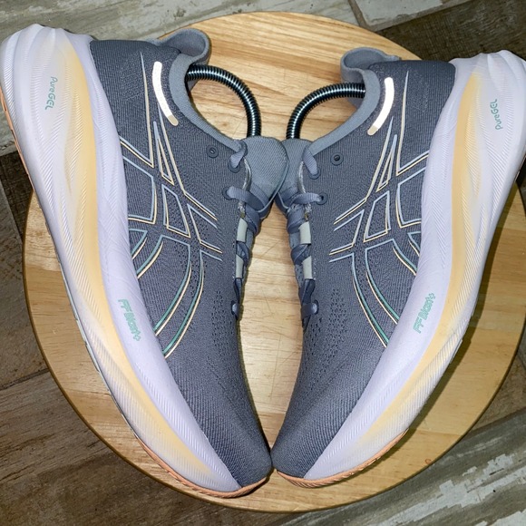 ASICS Gel Nimbus 26 Shoes Womens 8.5 US Gray PureGEL Running Walking 1012B601 - Picture 8 of 15